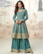 Buy Now! Real Georgette Embroidery Embellished Plazo Style Salwar Suits