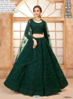 New Semi-Stitched Designer Butterfly Net Bridal Lehenga Choli For Weddings