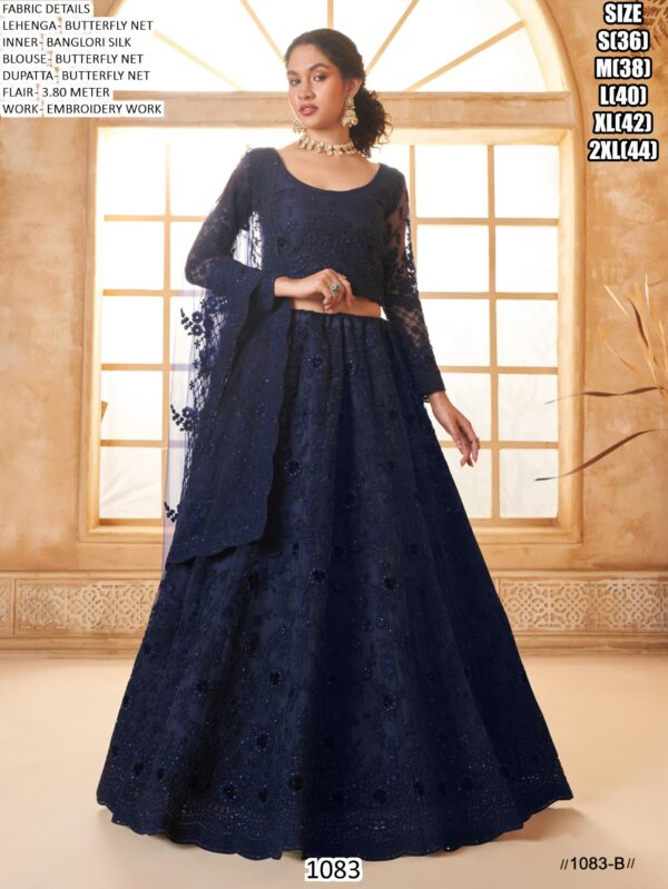 New Semi-Stitched Designer Butterfly Net Bridal Lehenga Choli For Weddings