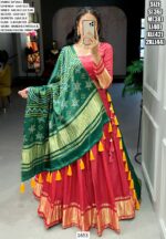 Lagdi Patta Gaji Silk Lehenga Choli With Bandhej-Patola And Pichwai Printed Dupatta