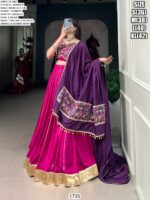 Zari Line Gota Patti Design Chanderi Readymade Chaniya Choli - Ethnicrang