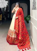 Aesthetic Semi-Stitched Tussar Silk Foil Printed Lehenga Choli For Weddings