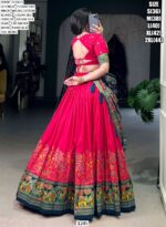 Aesthetic Semi-Stitched Tussar Silk Foil Printed Lehenga Choli For Weddings