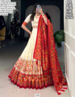 Aesthetic Semi-Stitched Tussar Silk Foil Printed Lehenga Choli For Weddings
