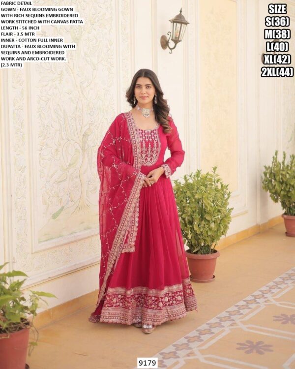 Faux Blooming Ethnic Style Fully Stitch Gown With Dupatta, Perfect For Wear In Weddings