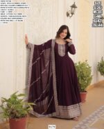 Faux Blooming Ethnic Style Fully Stitch Gown With Dupatta, Perfect For Wear In Weddings