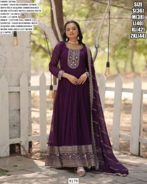 Faux Blooming Ethnic Style Fully Stitch Gown With Dupatta, Perfect For Wear In Weddings