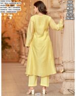 Women's Embroidered Mul Chanderi Readymade Kurti Set With Dupatta