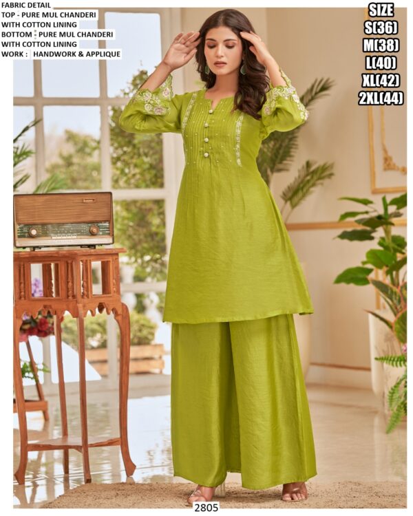 Launching Exquisite Embroidered Co-ord Sets In Pure Mul Chanderi Fabric