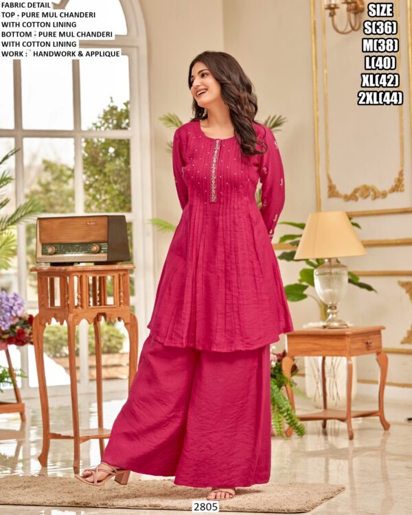 Launching Exquisite Embroidered Co-ord Sets In Pure Mul Chanderi Fabric