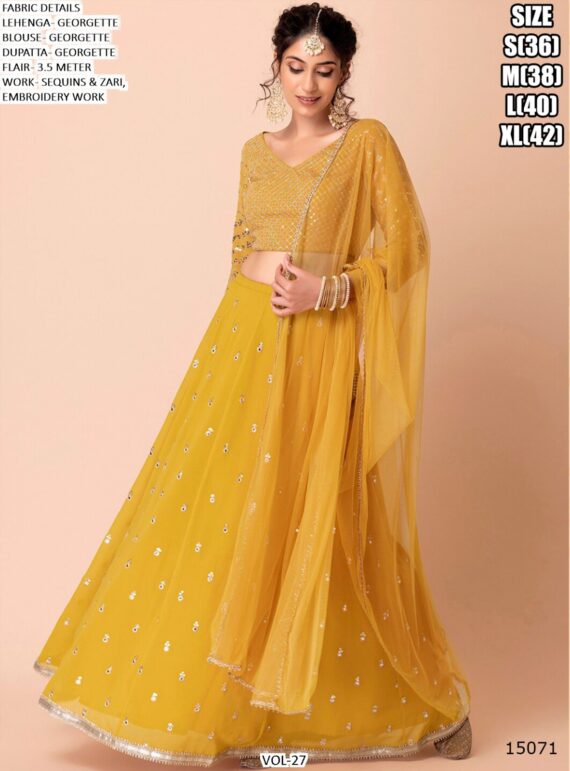 Beautiful Designer Cocktail Party Wear Georgette Lehenga Choli With Dupatta