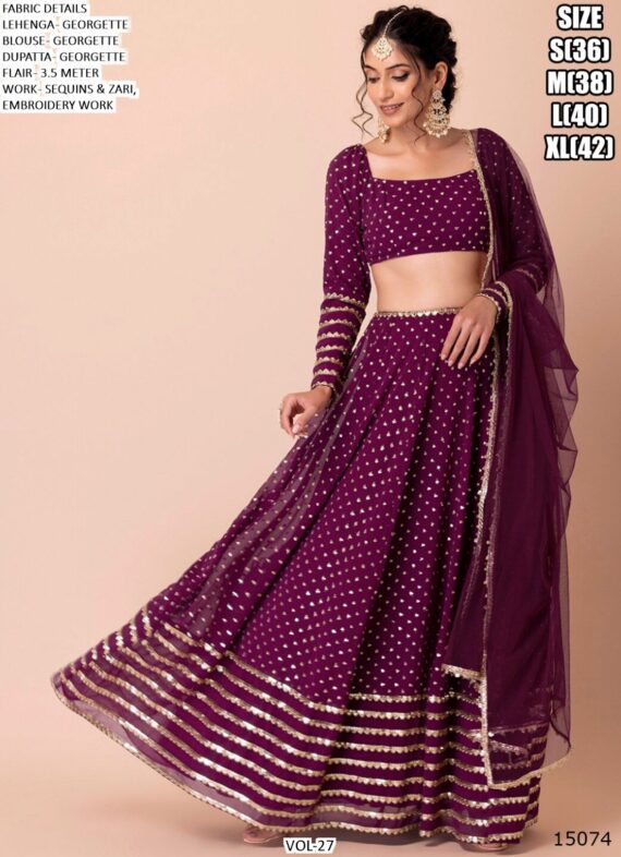 Beautiful Designer Cocktail Party Wear Georgette Lehenga Choli With Dupatta
