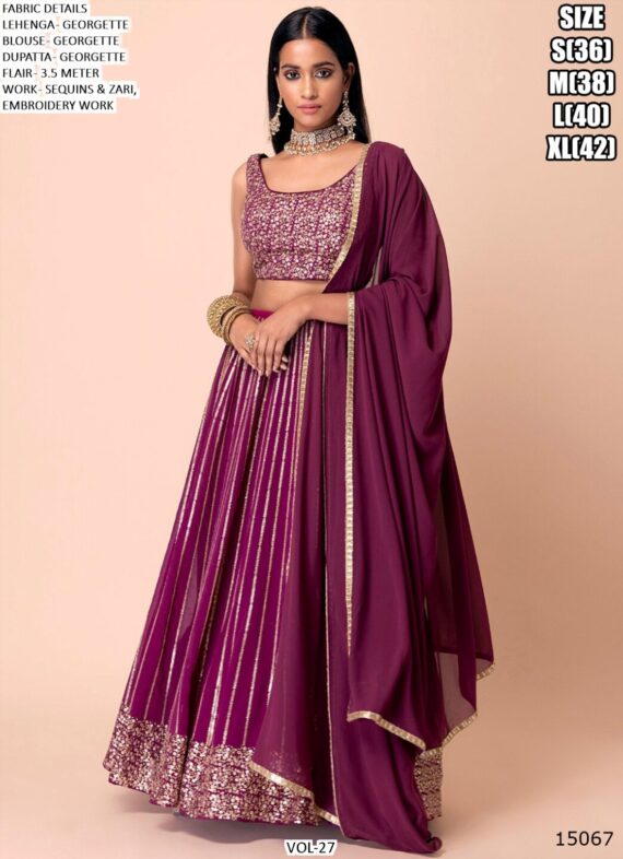 Beautiful Designer Cocktail Party Wear Georgette Lehenga Choli With Dupatta