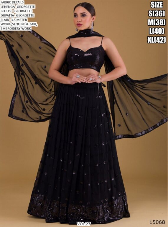 Beautiful Designer Cocktail Party Wear Georgette Lehenga Choli With Dupatta