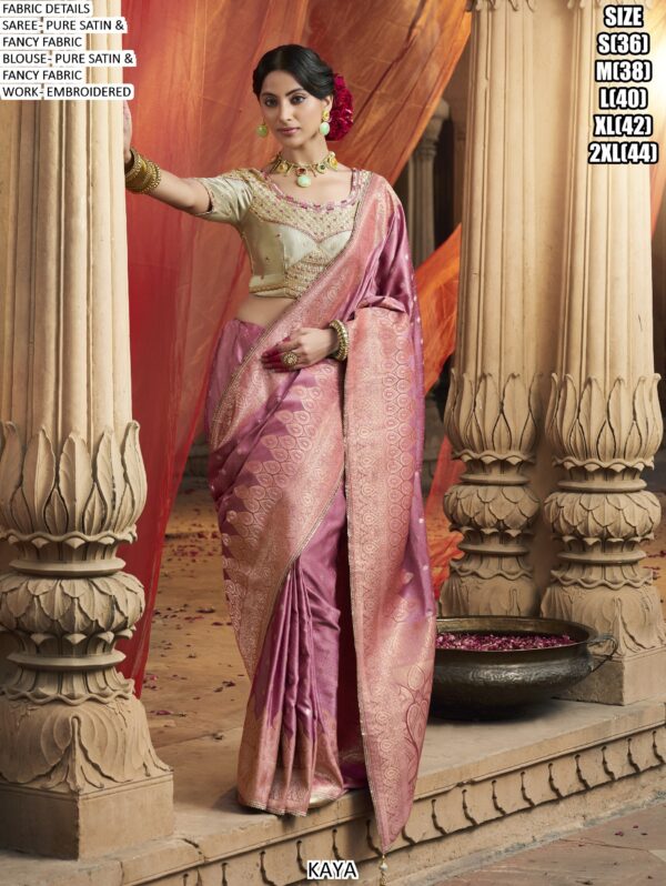 Shop Heavy Designer Satin Sarees Online For Elegant Looks In Luxurious Weddings