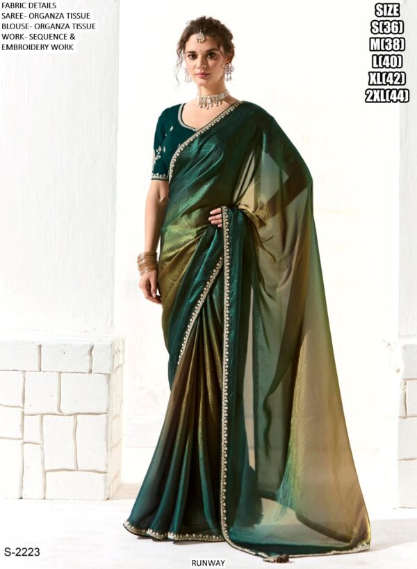 Make A Impression In Occasions With Our Tissue Based Heavy Designer Party Wear Saree Collection