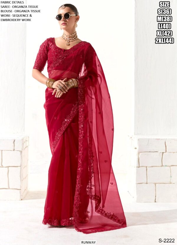 Make A Impression In Occasions With Our Tissue Based Heavy Designer Party Wear Saree Collection
