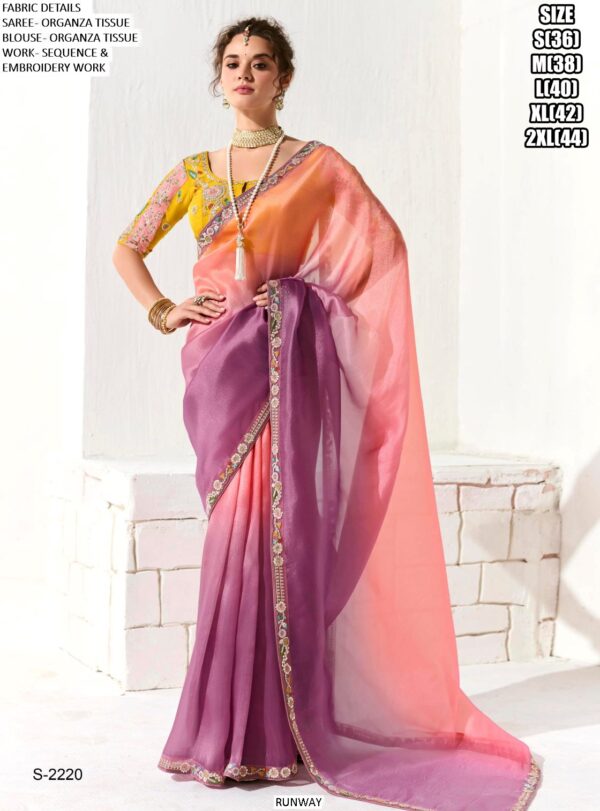 Make A Impression In Occasions With Our Tissue Based Heavy Designer Party Wear Saree Collection