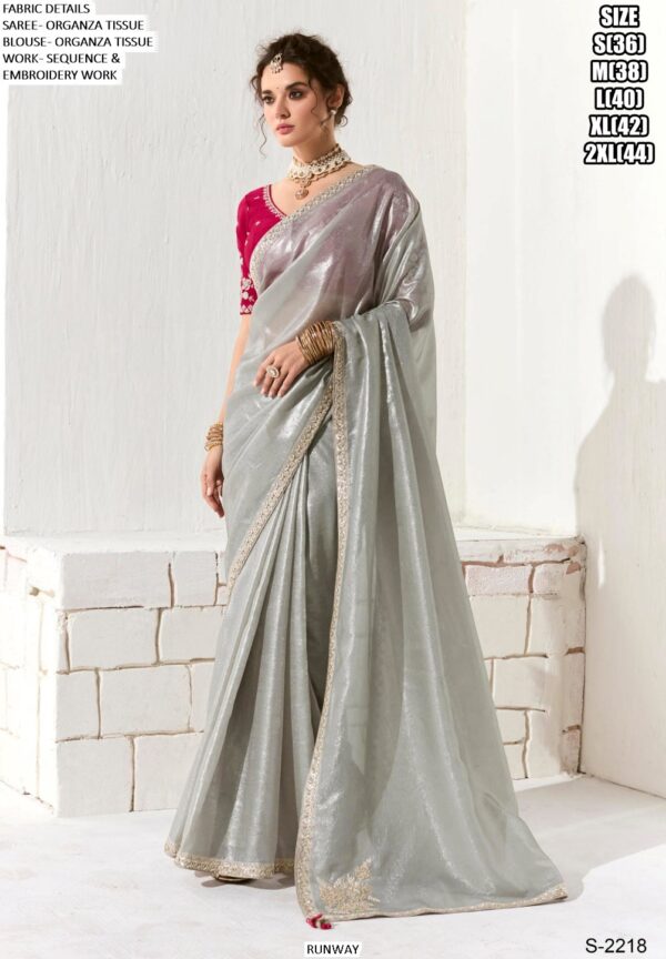 Make A Impression In Occasions With Our Tissue Based Heavy Designer Party Wear Saree Collection