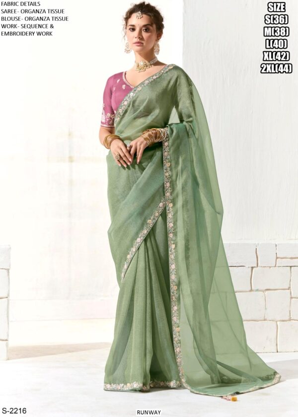 Make A Impression In Occasions With Our Tissue Based Heavy Designer Party Wear Saree Collection