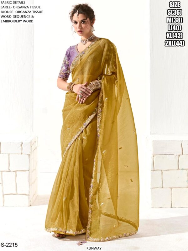 Make A Impression In Occasions With Our Tissue Based Heavy Designer Party Wear Saree Collection