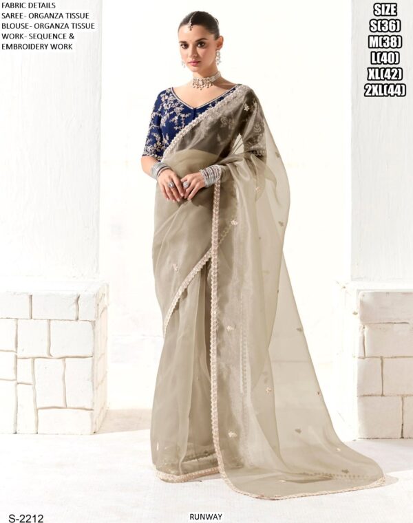 Make A Impression In Occasions With Our Tissue Based Heavy Designer Party Wear Saree Collection