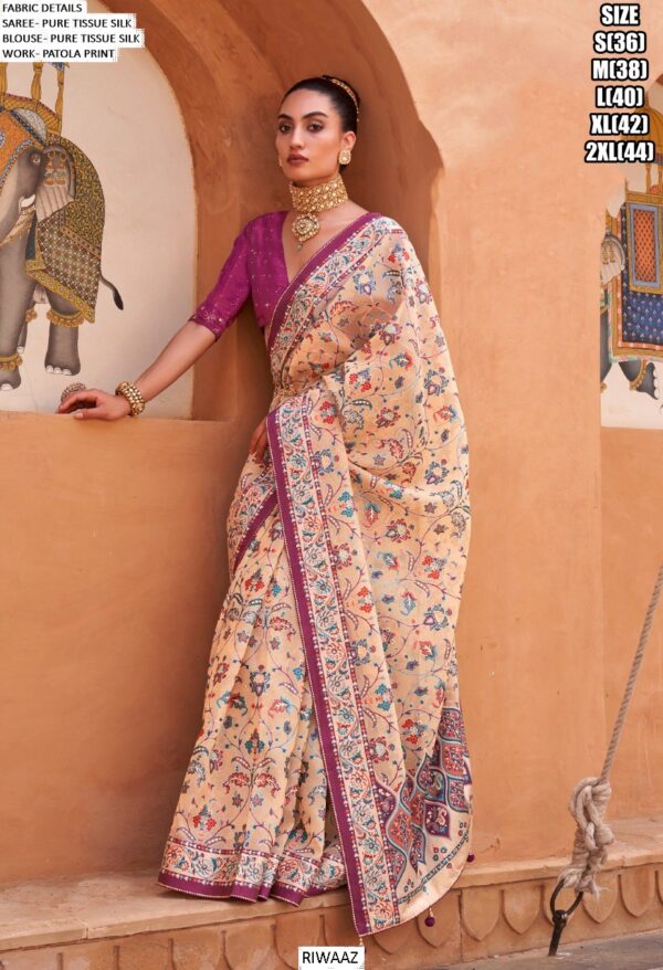 Take Advantage Of Patola Printed Pure Tissue Silk Festive Wear Designer Sarees