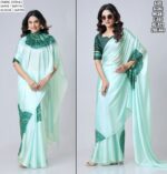 Brush And Drape: Ready To Wear Freehand Satin Silk Digital Printed Sarees