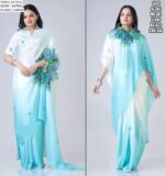 Brush And Drape: Ready To Wear Freehand Satin Silk Digital Printed Sarees