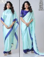 Brush And Drape: Ready To Wear Freehand Satin Silk Digital Printed Sarees