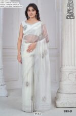 Supreme Organza With Hand Work Two Tone Zarkan Work Saree With Blouse