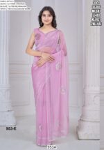 Supreme Organza With Hand Work Two Tone Zarkan Work Saree With Blouse