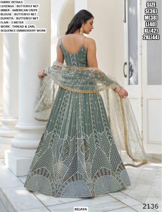 Reception Party And Engagement Wear Heavy Designer Butterfly Net Lehenga Choli