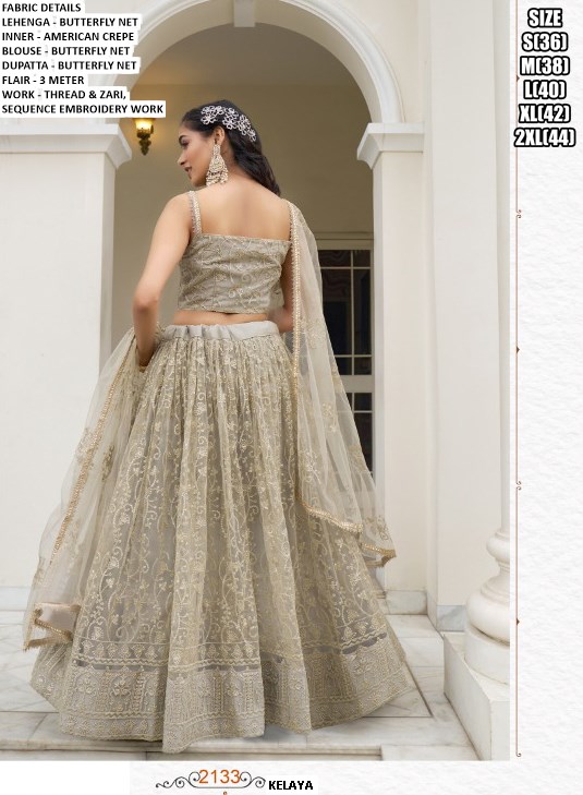 Reception Party And Engagement Wear Heavy Designer Butterfly Net Lehenga Choli