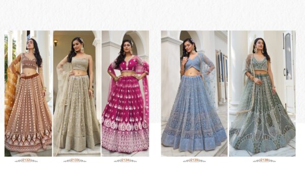 Reception Party And Engagement Wear Heavy Designer Butterfly Net Lehenga Choli