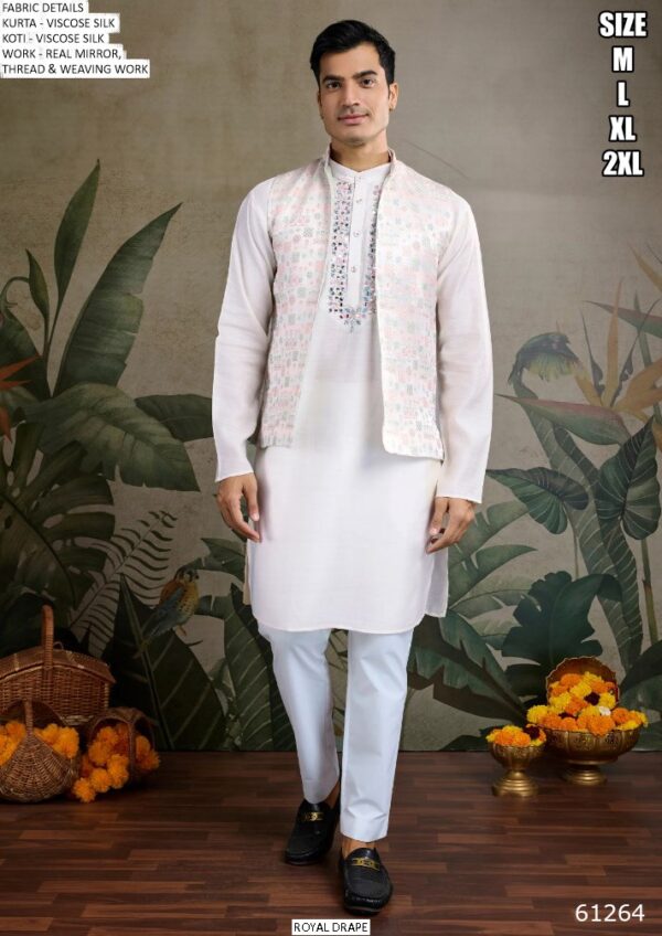 New Exclusive Festive And Party Look Men's Wear Viscose Silk Koti And Kurta Sets
