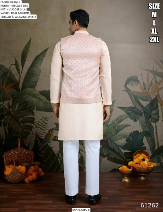 New Exclusive Festive And Party Look Men's Wear Viscose Silk Koti And Kurta Sets