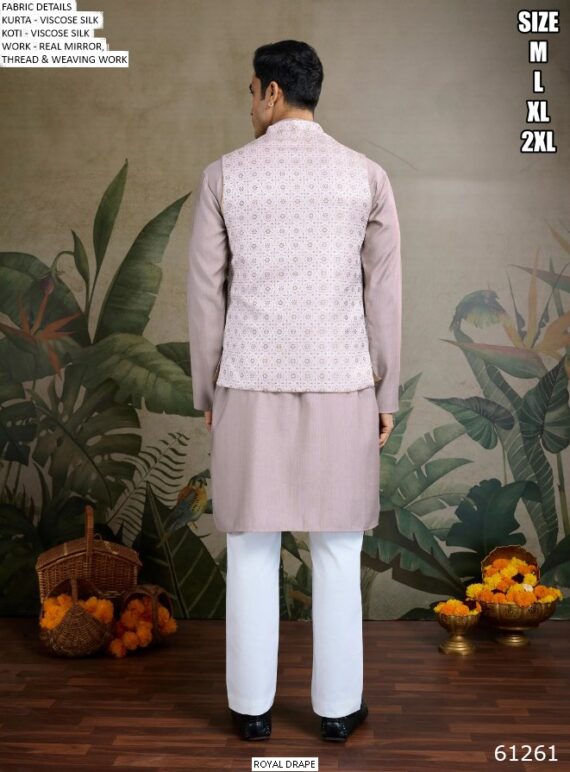 New Exclusive Festive And Party Look Men's Wear Viscose Silk Koti And Kurta Sets