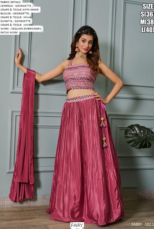 Premium Georgette Party Wear Fancy Crop Top Style Lehenga Choli Collection