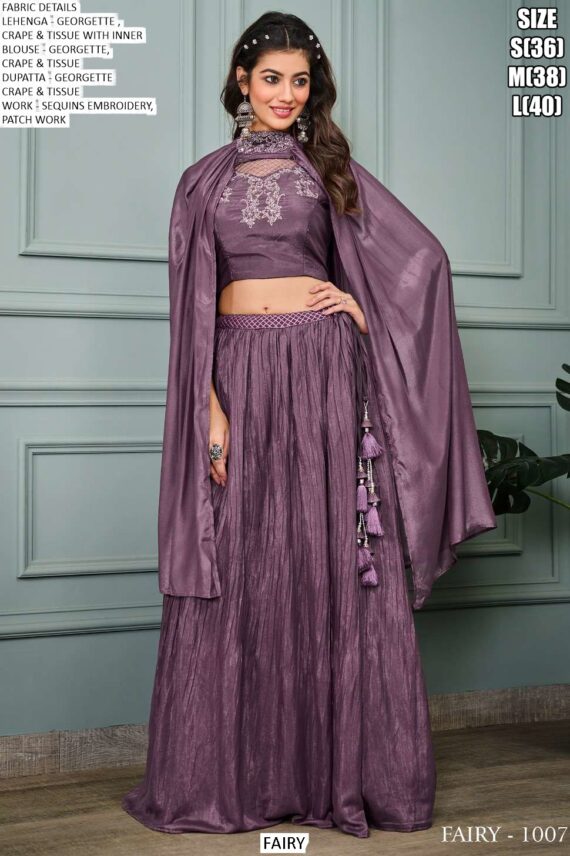 Premium Georgette Party Wear Fancy Crop Top Style Lehenga Choli Collection