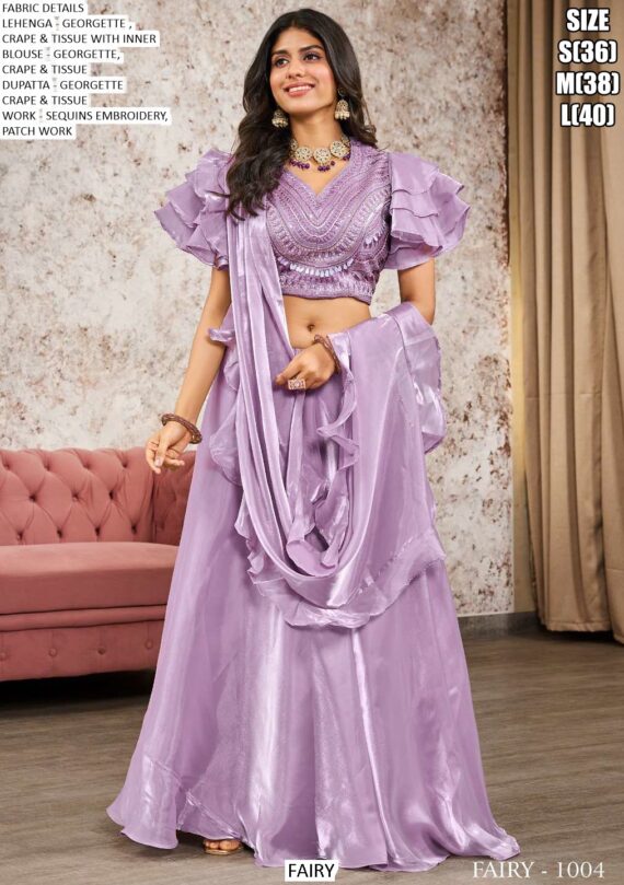 Premium Georgette Party Wear Fancy Crop Top Style Lehenga Choli Collection