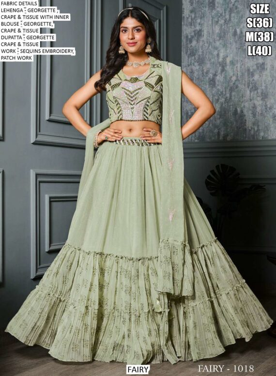 Premium Georgette Party Wear Fancy Crop Top Style Lehenga Choli Collection
