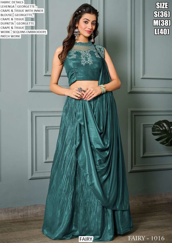 Premium Georgette Party Wear Fancy Crop Top Style Lehenga Choli Collection