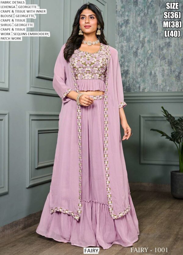 Premium Georgette Party Wear Fancy Crop Top Style Lehenga Choli Collection