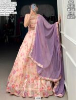 Flourish In Florals: Transform Your Ethnic Look With Our Tussar Silk Printed Lehenga Choli