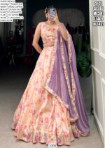 Flourish In Florals: Transform Your Ethnic Look With Our Tussar Silk Printed Lehenga Choli