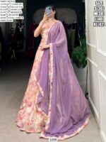 Flourish In Florals: Transform Your Ethnic Look With Our Tussar Silk Printed Lehenga Choli