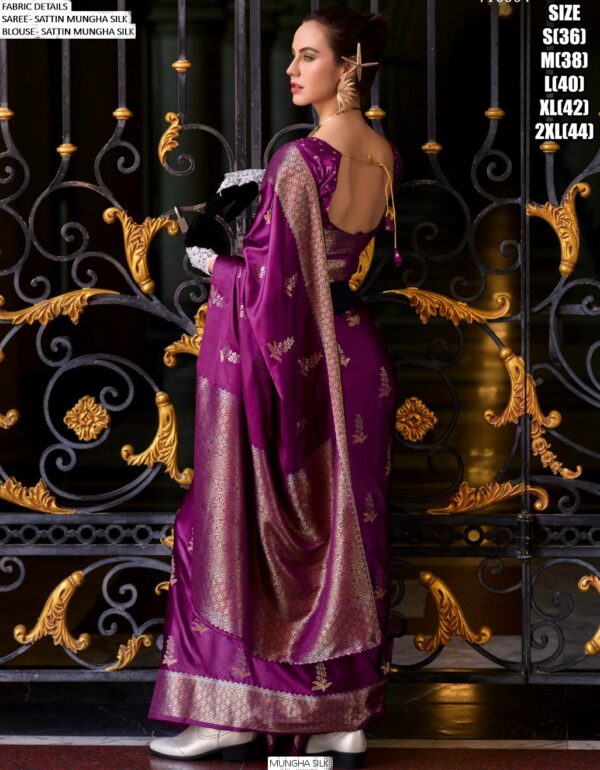 Feel Luxury In Every Occasions With Our Satin Mungha Silk Designer Woven Sarees