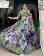 New Launching! Alluring Floral Printed Tussar Silk Festival Lehenga Choli Set