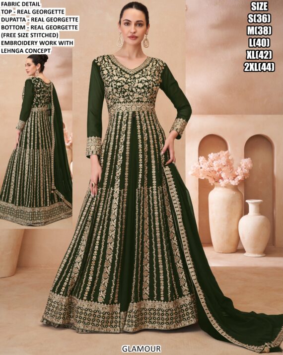 Georgette Heavy Embroidery Work Party Wear Readymade Indo-Western Suits